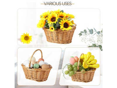 مجموعات نزهة للأطفال لـ 6 أشخاص سلة بلاستيكية لعبة بمقبض خشبي عميق