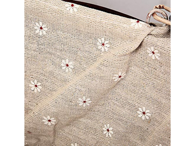 سلة نزهة معزولة دائرية من الخوص بأسعار عتيقة منقوشة بأفضل بطانة