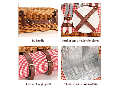 سلة نزهة دائرية سلال فردية قطعة واحدة متاجر فارغة ملونة