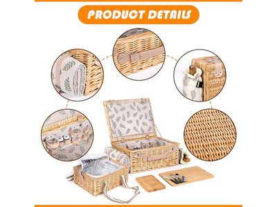 لعبة سلة نزهة لعمر سنة سلال روطان مخصصة وسجادة ومجموعات هدايا