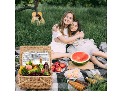 سلة نزهة بحزام كتف من الخوص لـ 4 أشخاص سلال وحقائب