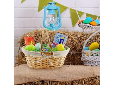 سلة نزهة خوص صفراء كبيرة خارجية وردية مع غطاء معزول كبير