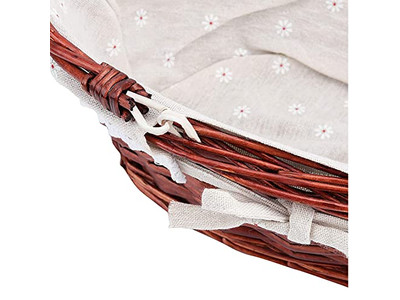 سلة نزهة خارجية محمولة من الخيزران على شكل حقيبة مع مجموعة من 6 قطع