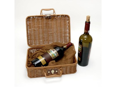 سلة نزهة خوص بنفسجية لشخص واحد محمولة مع بطانية من الخيزران فارغة حديثة