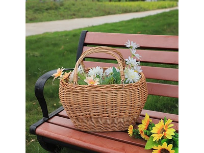 مجموعة من 4 سلات نزهة من الخيزران بعزل مزدوج الجوانب سعة كبيرة