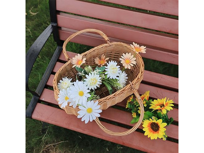 مجموعة من 4 سلات نزهة من الخيزران بعزل مزدوج الجوانب سعة كبيرة