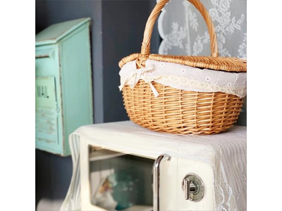 سلة نزهة لعبة مع طعام من الخيزران الفردي الرخيص الصغير للاستلام