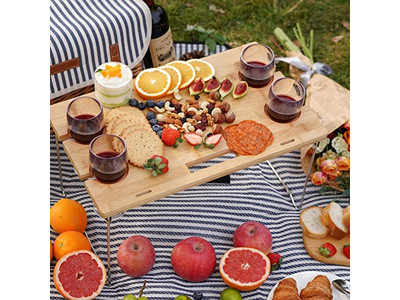 سلة نزهة خشبية منسوجة مع أدوات معزولة مخصصة من الجلد بأسعار رخيصة لشخصين