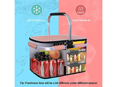 سلة نزهة بأحزمة جلدية للإفطار سلات عتيقة للبيع